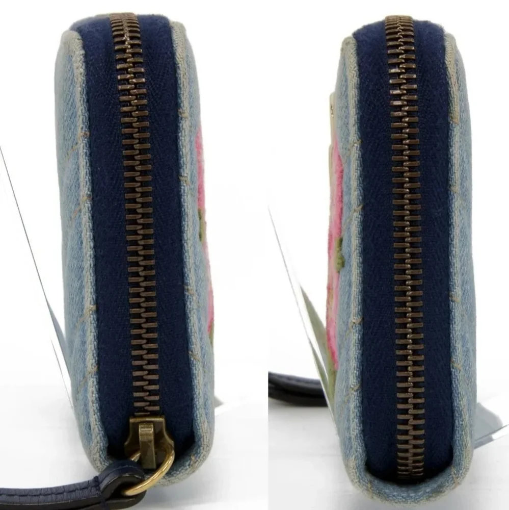 GUCCI Denim Flora long zippy wallet - Picture 3 of 12